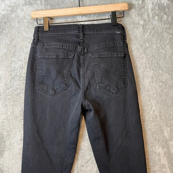 Mother The Stunner Double Zip Ankle Step Fray Jeans in Not Guilty Black Sz 27 - Picture 7 of 9